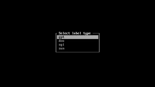 partition table
